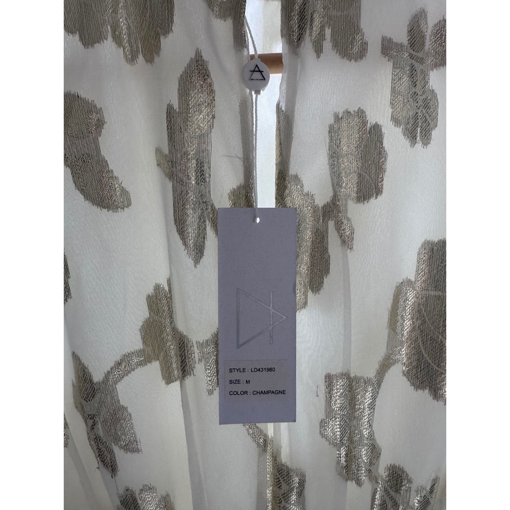 Sage the Label Mini Dress Floral Metallic Long Sleeve Party Dress M - Picture 7 of 12
